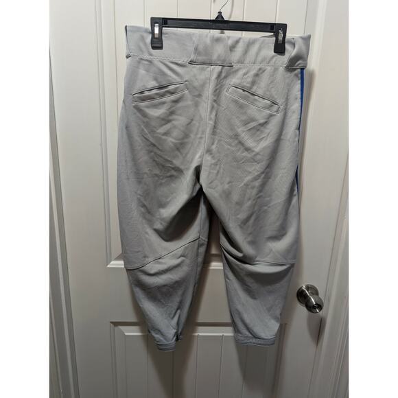 New! Nike Vapor Select High Baseball Pants Mens Size M Grey/Blue Piping - Picture 3 of 5